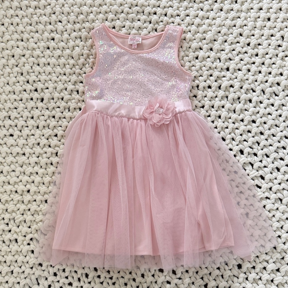 Sparkling Pink Tulle Kids Dress